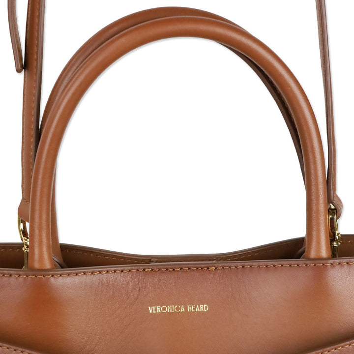 Veronica Beard Burnished Hazelwood Leather Top-Handle Dash Bag