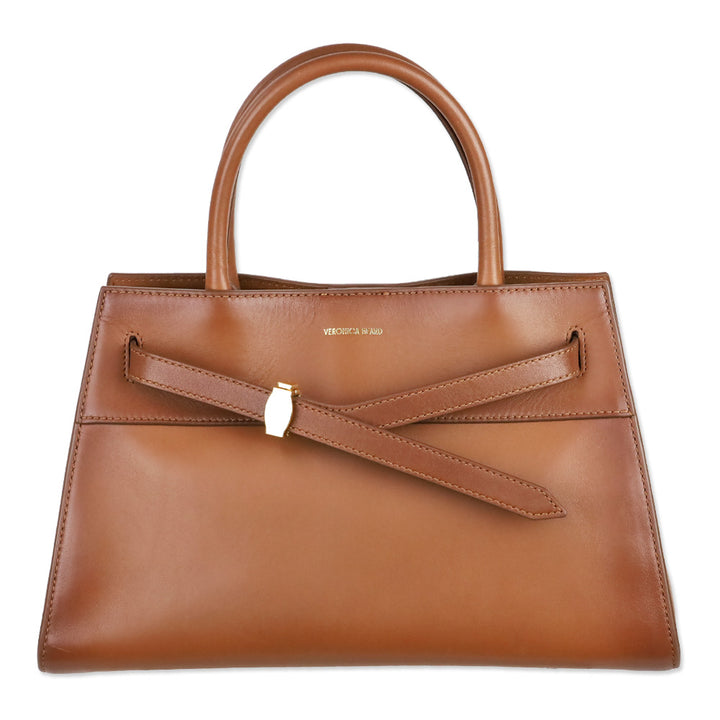 Veronica Beard Burnished Hazelwood Leather Top-Handle Dash Bag