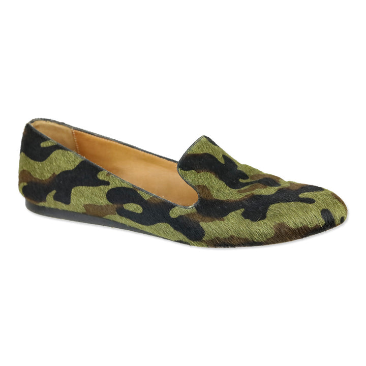 Veronica Beard Camo Griffin Pony Hair Loafers