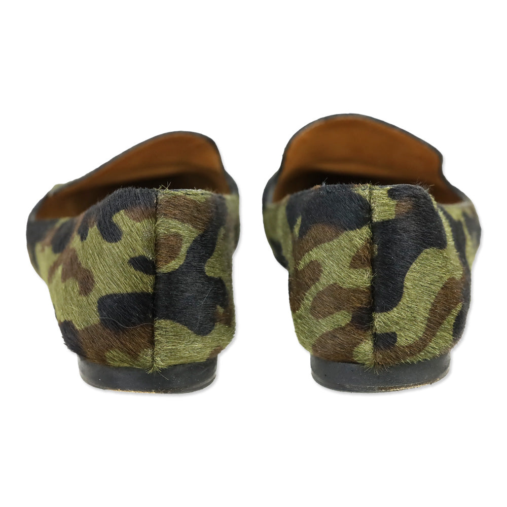 Veronica Beard Camo Griffin Pony Hair Loafers