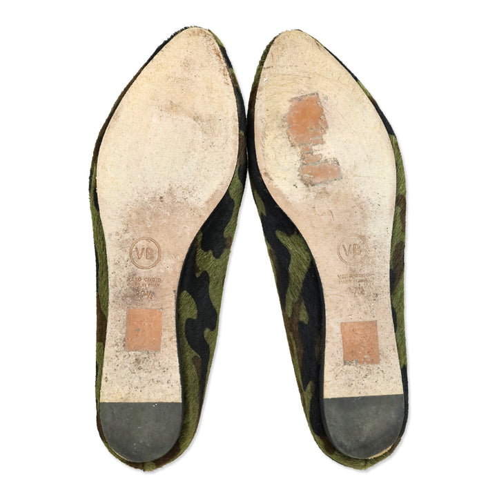 Veronica Beard Camo Griffin Pony Hair Loafers