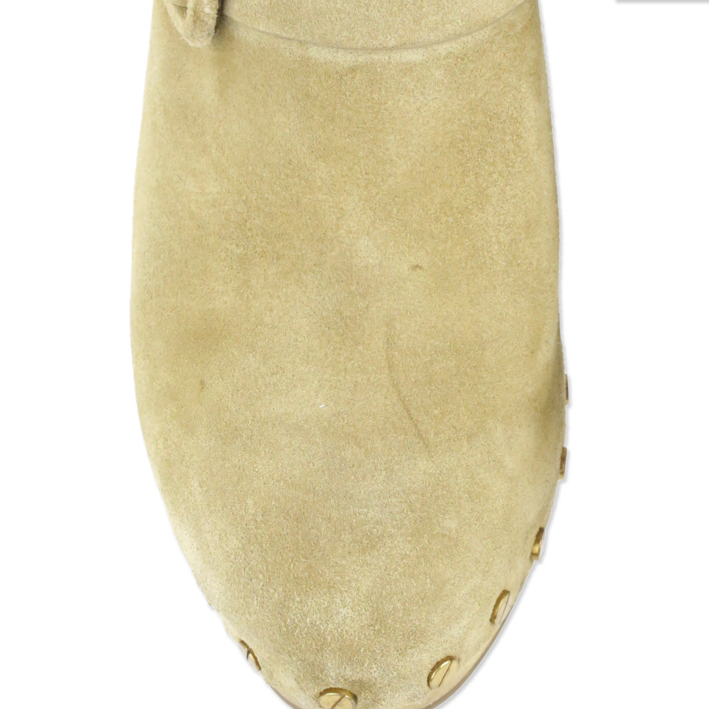 Veronica Beard Dacey 100MM Tan Suede Clogs
