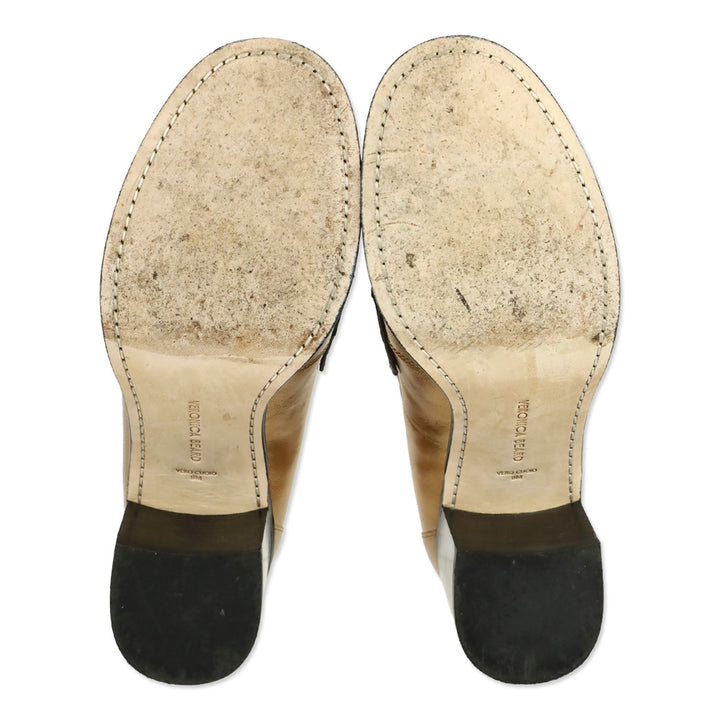 Veronica Beard Dark Gold Leather Penny Loafer 70 Pump