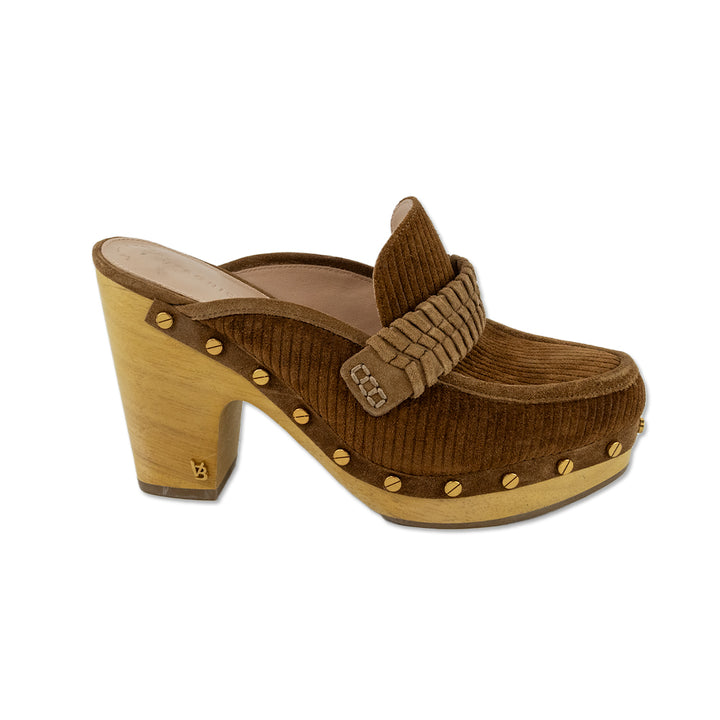 Veronica Beard Delia Brown Corduroy Studded Clog