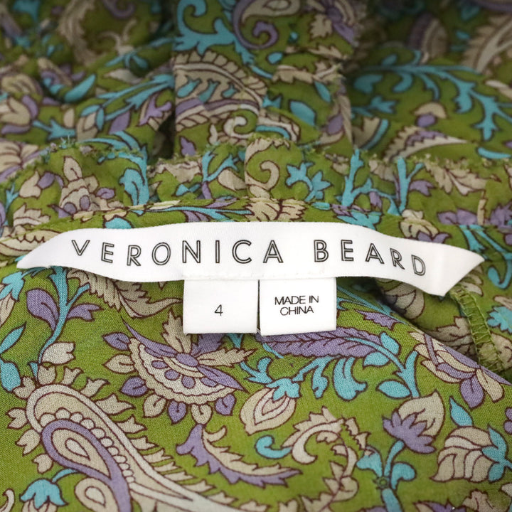 Veronica Beard Eleonora Fern Paisley Silk Ruffle Midi Skirt