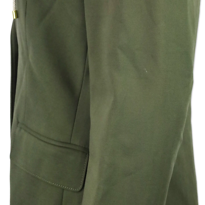 Veronica Beard Green Stretch Cotton Two-Button Blazer with Grey Hoodie Dickey