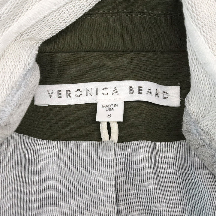 Veronica Beard Green Stretch Cotton Two-Button Blazer with Grey Hoodie Dickey