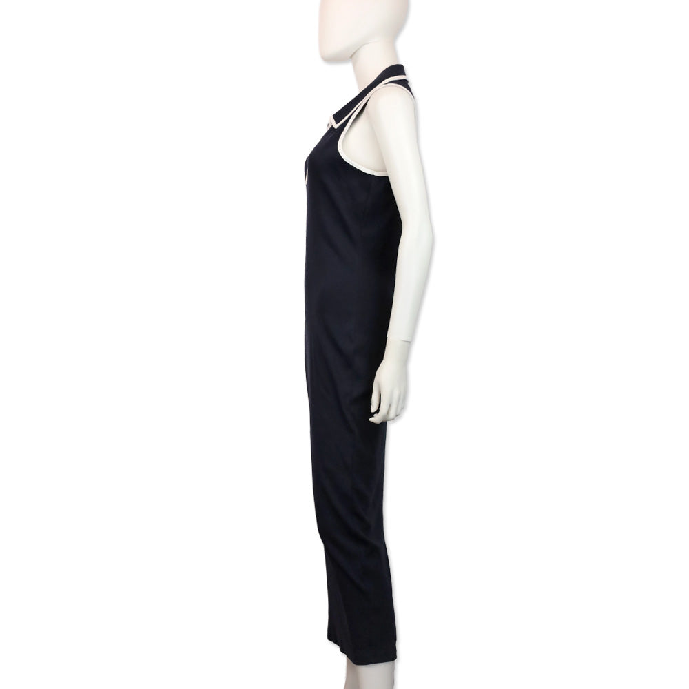 Veronica Beard Navy Darien Polo Midi Dress