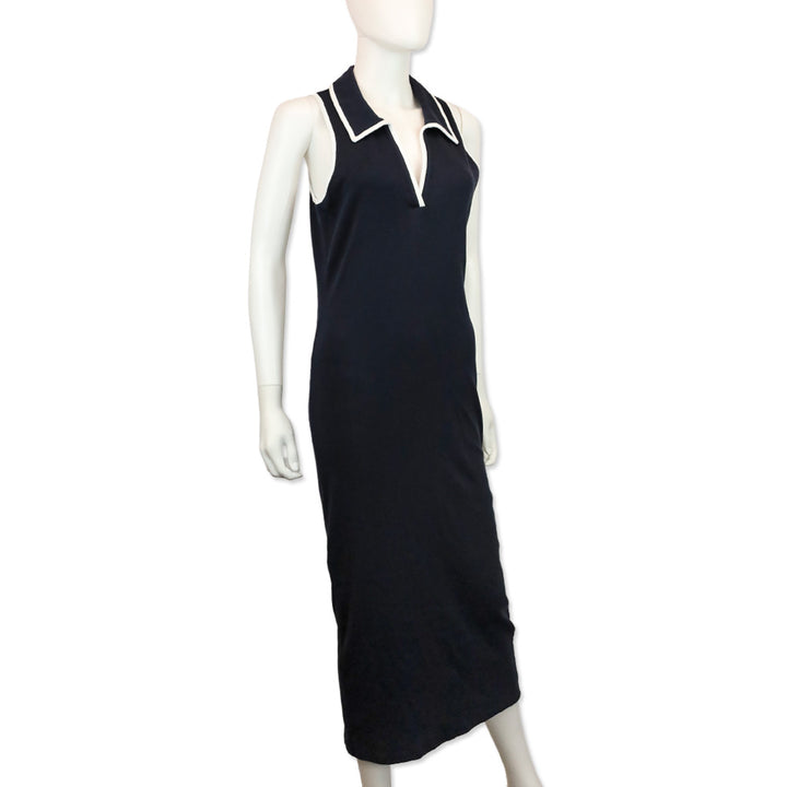 Veronica Beard Navy Darien Polo Midi Dress