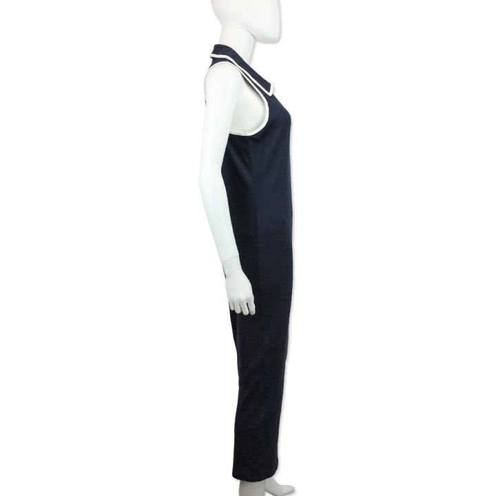Veronica Beard Navy Darien Polo Midi Dress