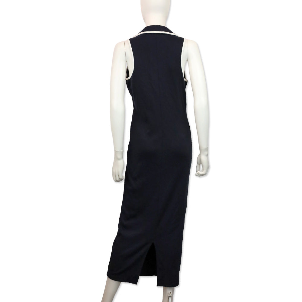 Veronica Beard Navy Darien Polo Midi Dress
