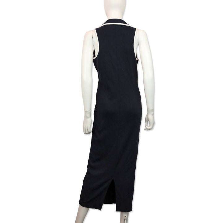 Veronica Beard Navy Darien Polo Midi Dress