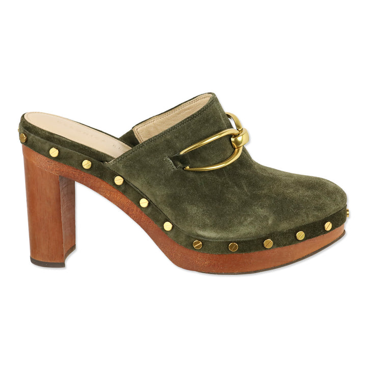 Veronica Beard Olive Green Suede Giles Clog