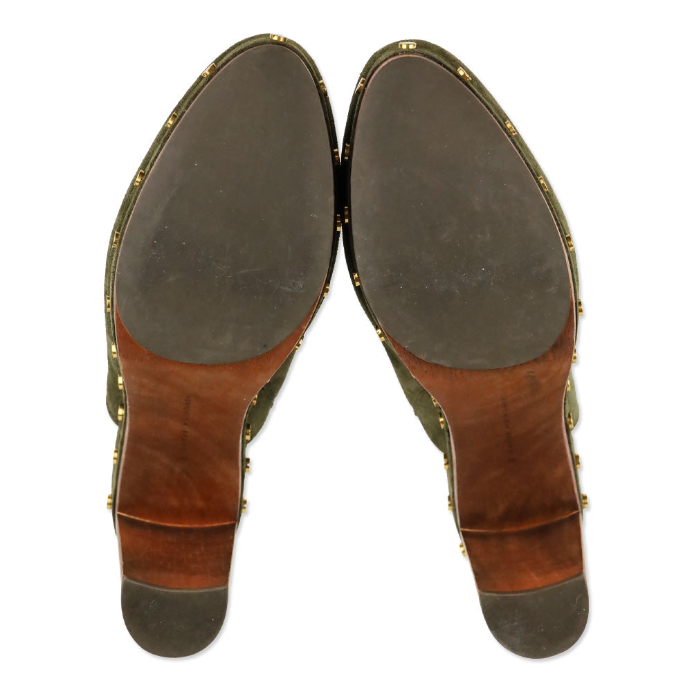 Veronica Beard Olive Green Suede Giles Clog