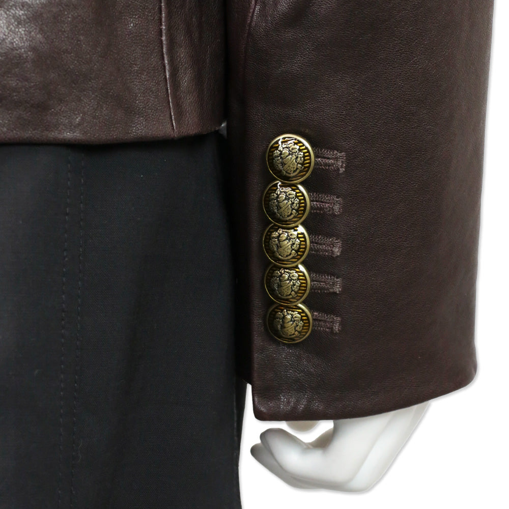 Veronica Beard Oxblood Leather Double-Breasted Gail Dickey Jacket
