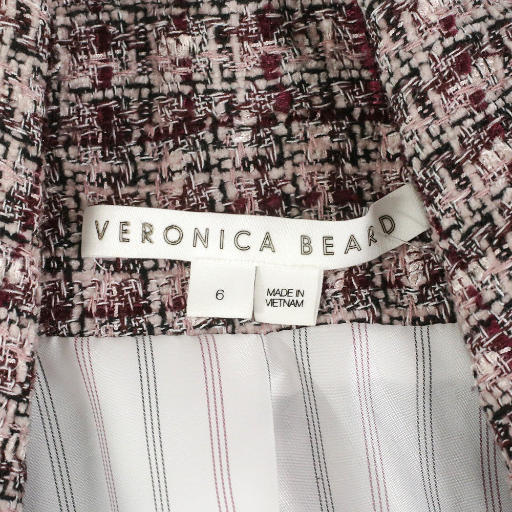 Veronica Beard Pink/Purple Theron Tweed Double-Breasted Dickey Blazer