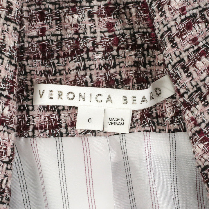 Veronica Beard Pink/Purple Theron Tweed Double-Breasted Dickey Blazer