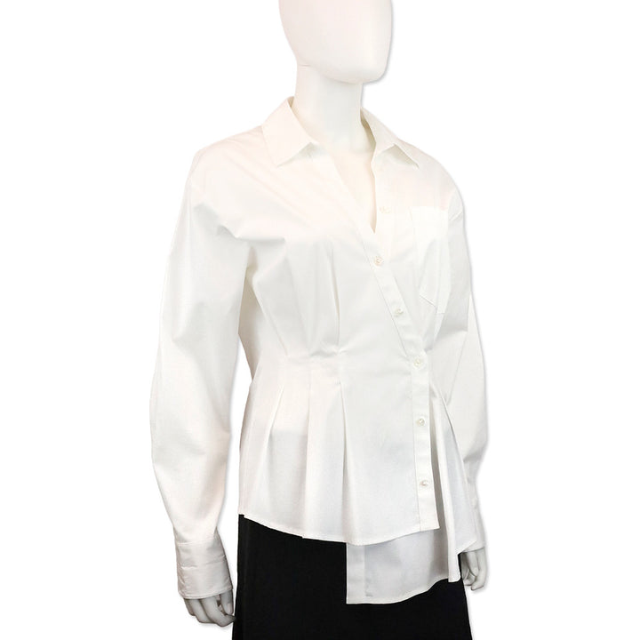 Veronica Beard Rosamund Asymmetric Button-Down Shirt
