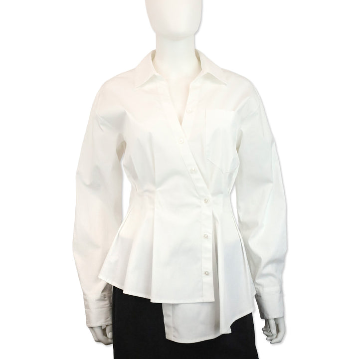 Veronica Beard Rosamund Asymmetric Button-Down Shirt