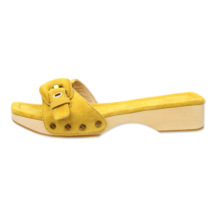 Veronica Beard Saffron Suede Davina Buckle Slide Sandal