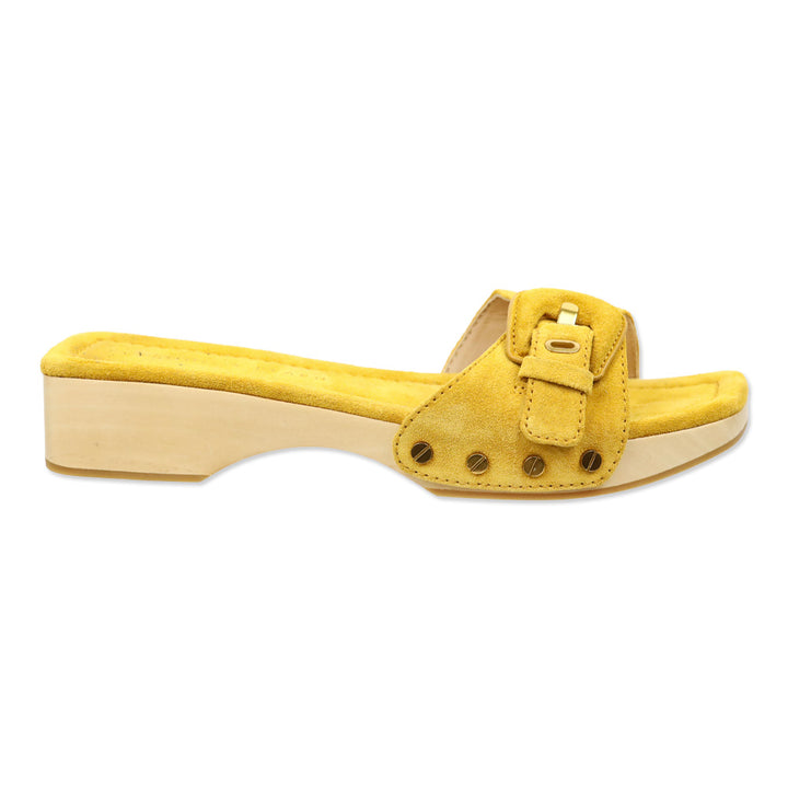 Veronica Beard Saffron Suede Davina Buckle Slide Sandal
