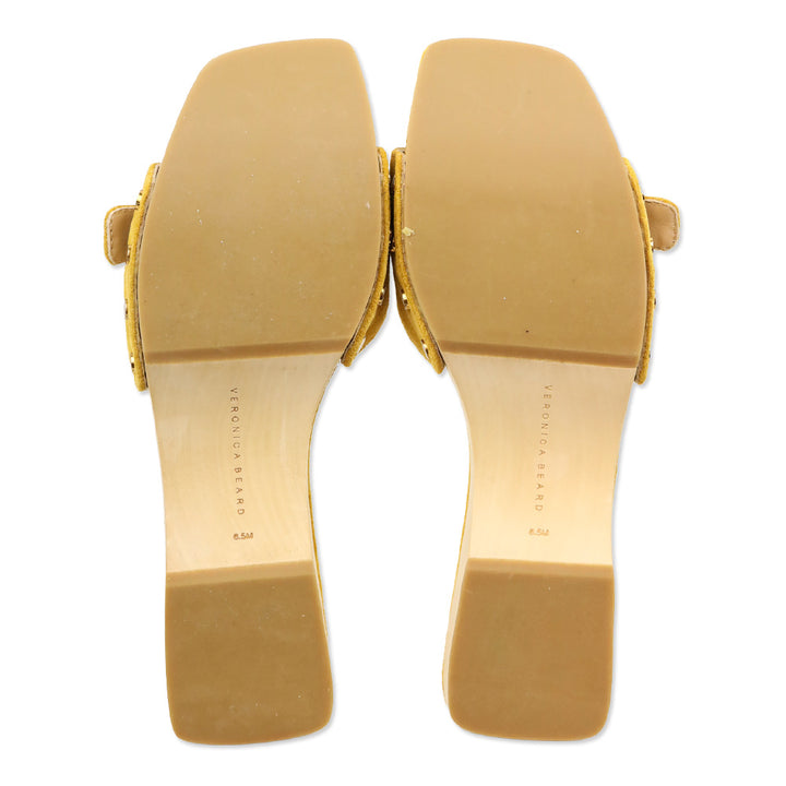 Veronica Beard Saffron Suede Davina Buckle Slide Sandal