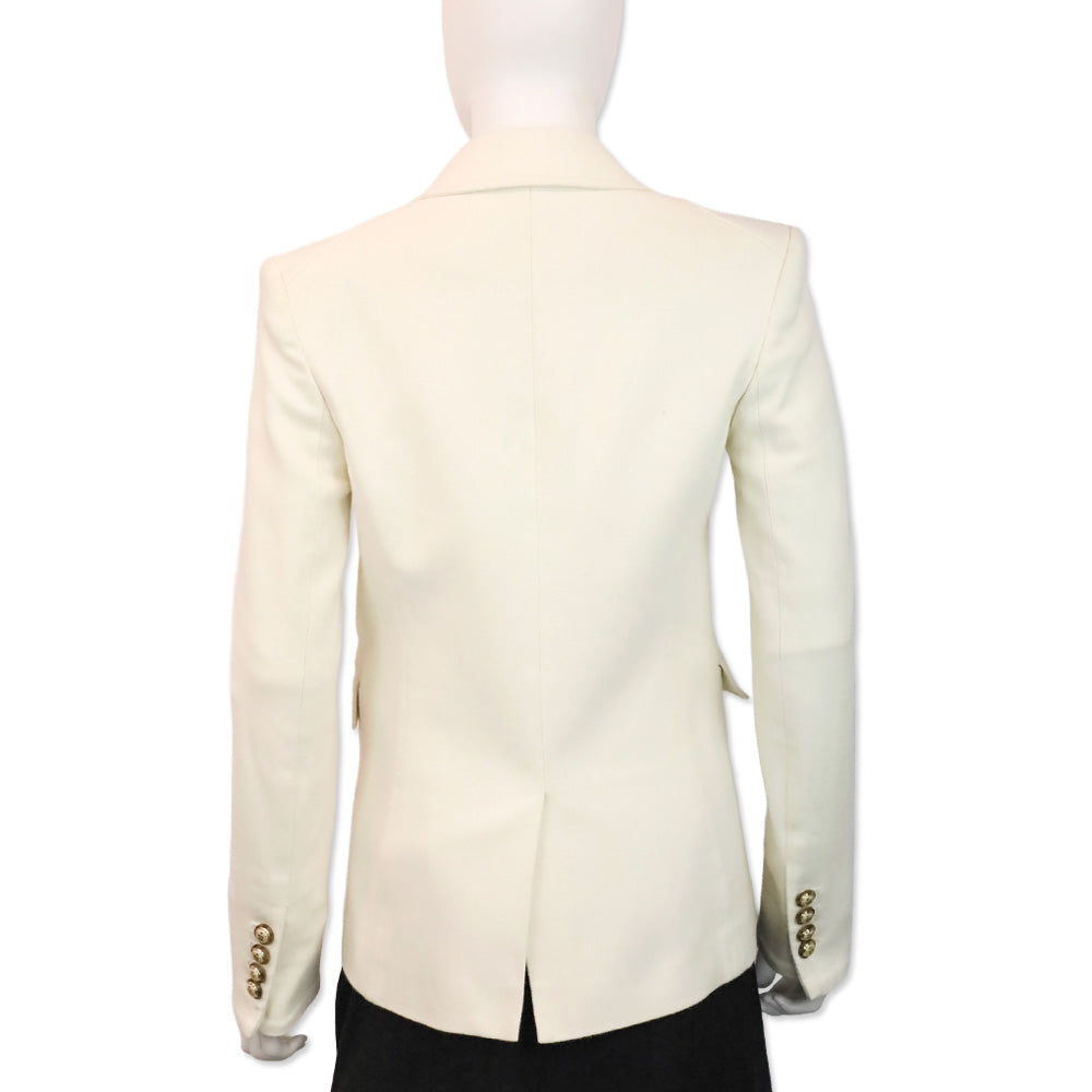 Veronica Beard White Denim Double-Breasted Blazer
