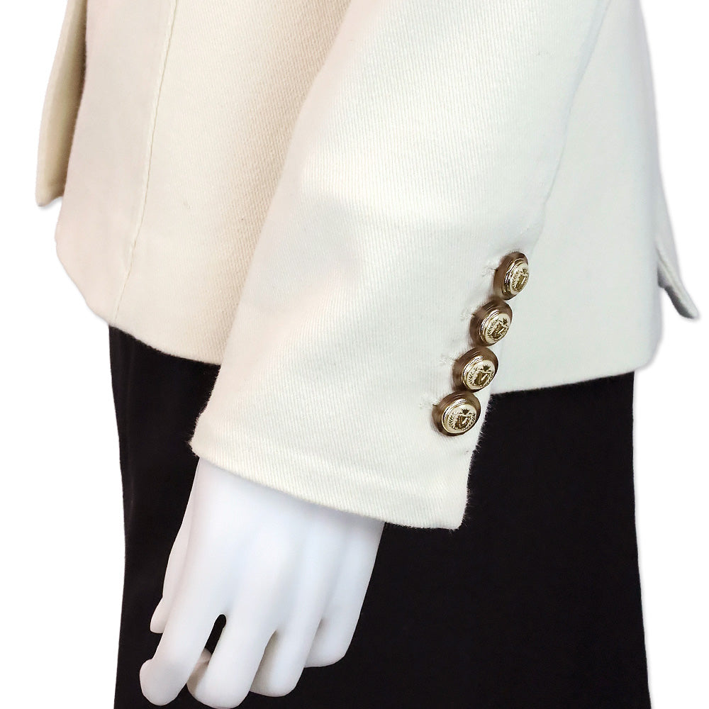 Veronica Beard White Denim Double-Breasted Blazer