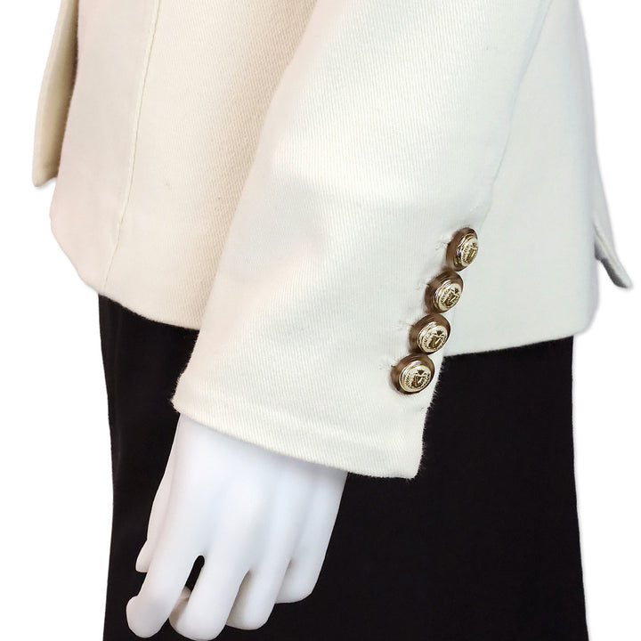 Veronica Beard White Denim Double-Breasted Blazer