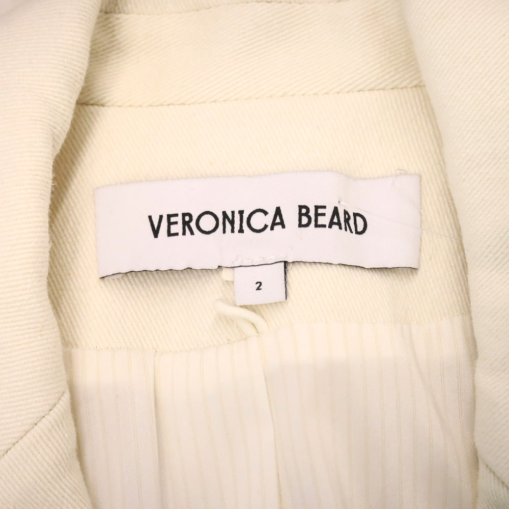 Veronica Beard White Denim Double-Breasted Blazer