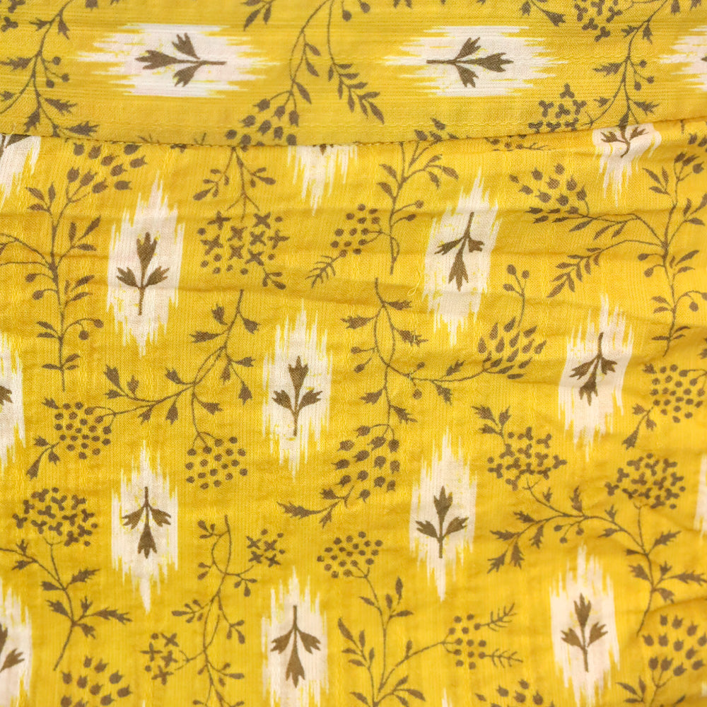 Veronica Beard Yellow Floral Taras Ruched Mini Skirt