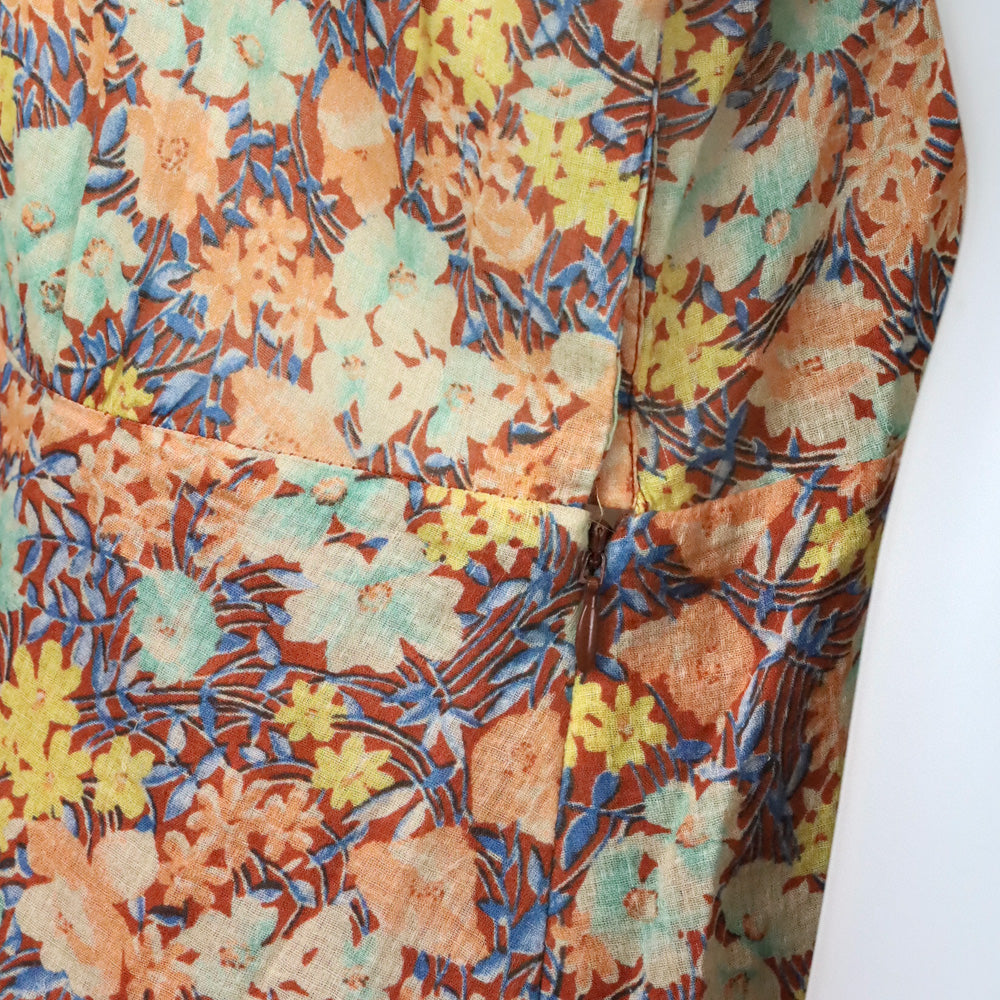 Veronica Beard‎ Malgosia Floral-Print Button-Front Ruffle Midi Dress