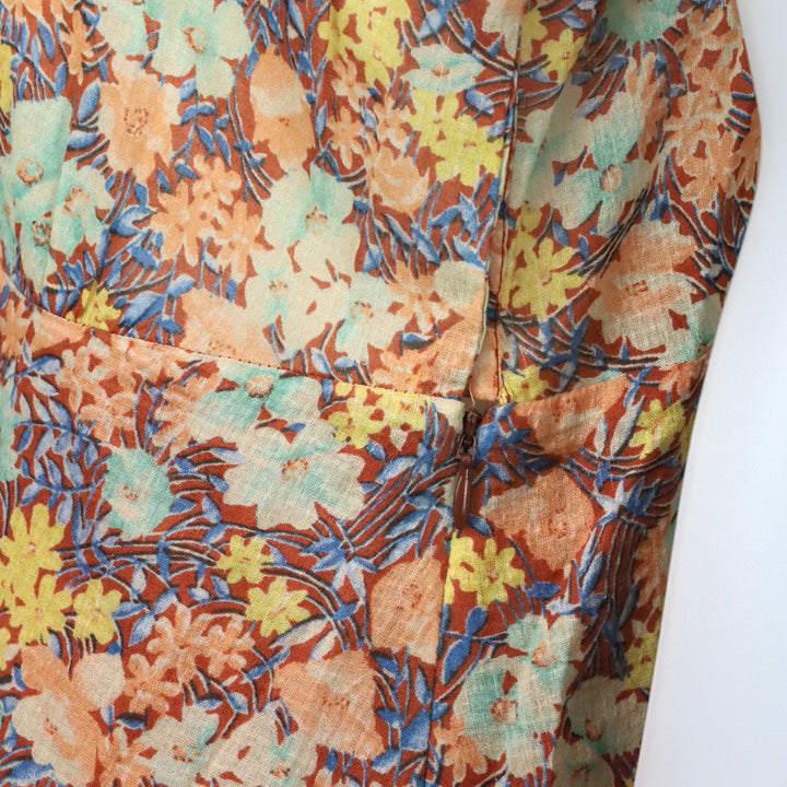 Veronica Beard‎ Malgosia Floral-Print Button-Front Ruffle Midi Dress