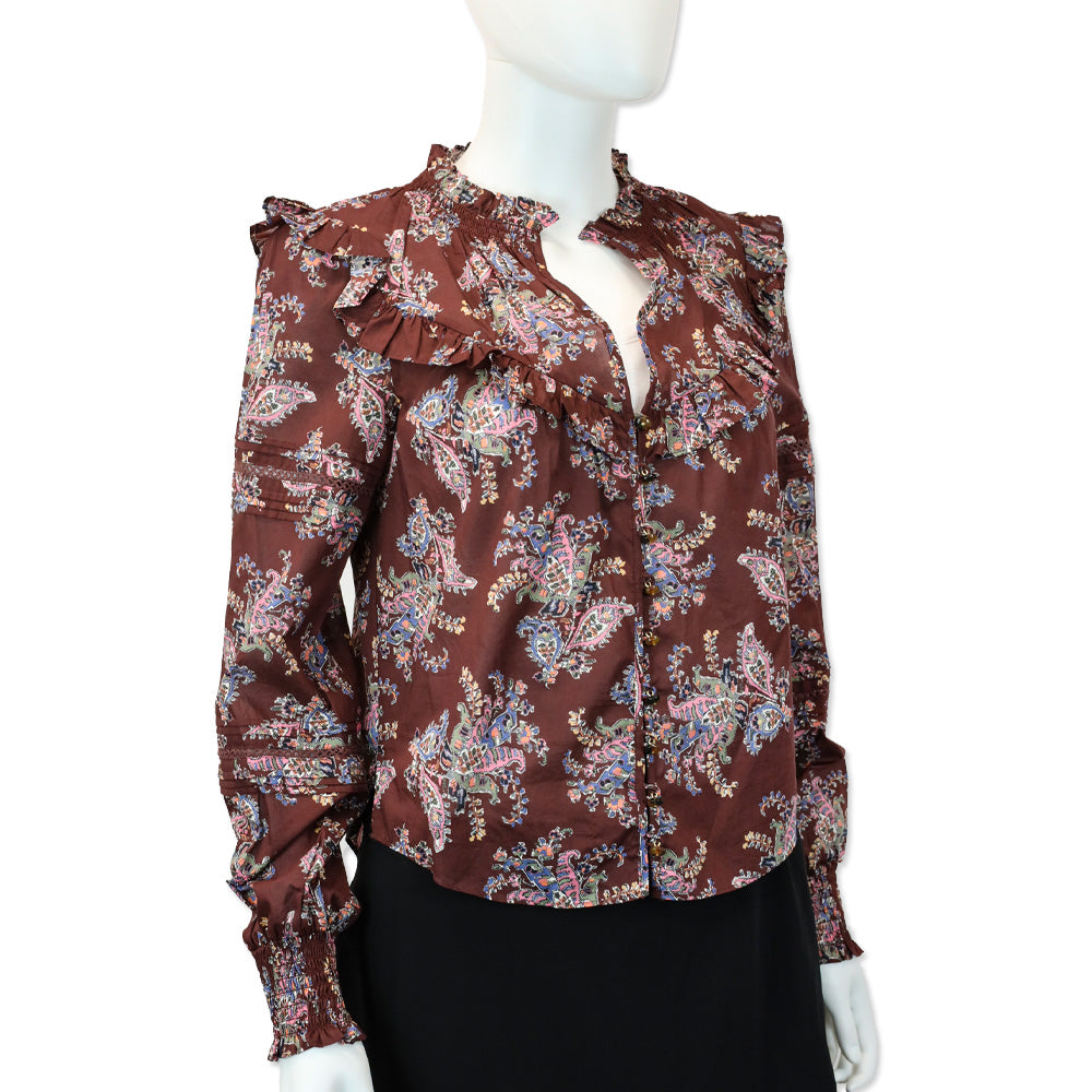 Veronica Beard Brick Multicolor Hopkins Top
