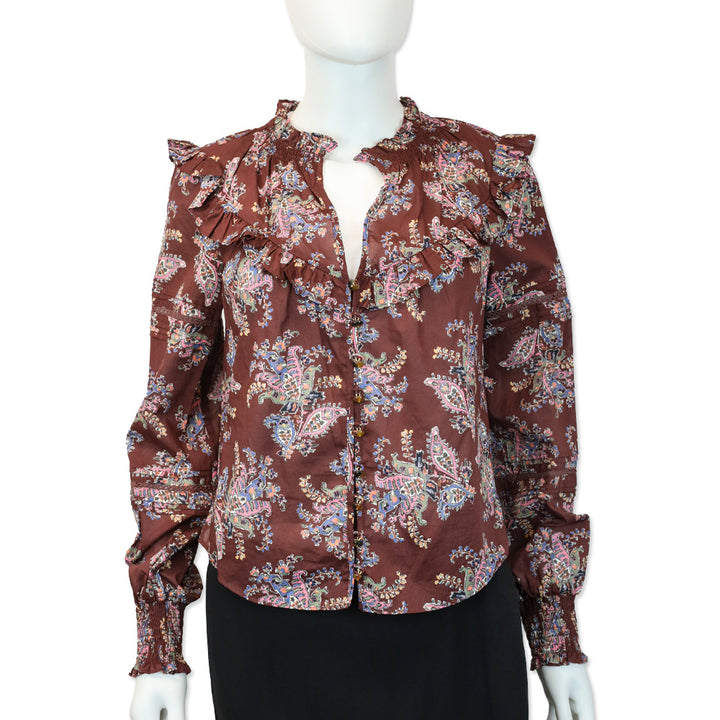 Veronica Beard Brick Multicolor Hopkins Top