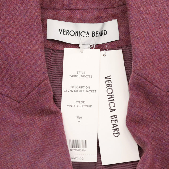 Veronica Beard Vintage Orchid Sevyn Dickey Double-Breasted Wool-Blend Blazer