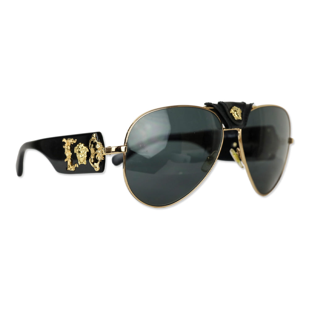 Versace Black Baroque Aviator Sunglasses