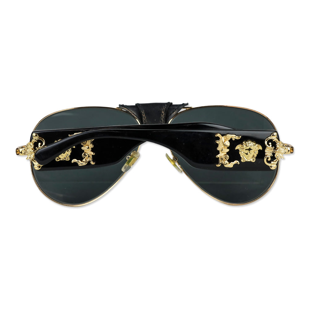 Versace Black Baroque Aviator Sunglasses