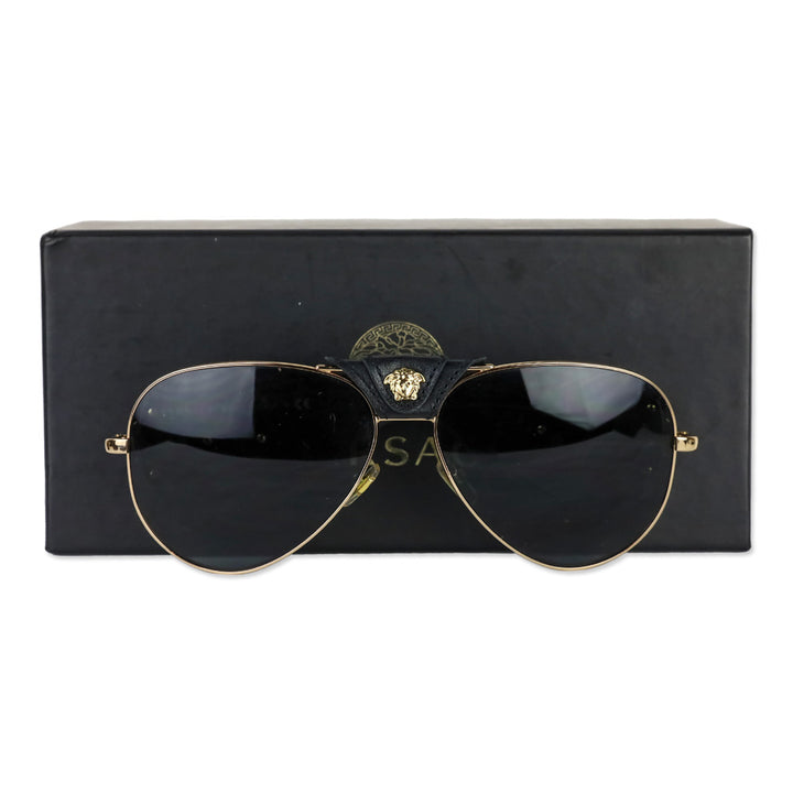 Versace Black Baroque Aviator Sunglasses
