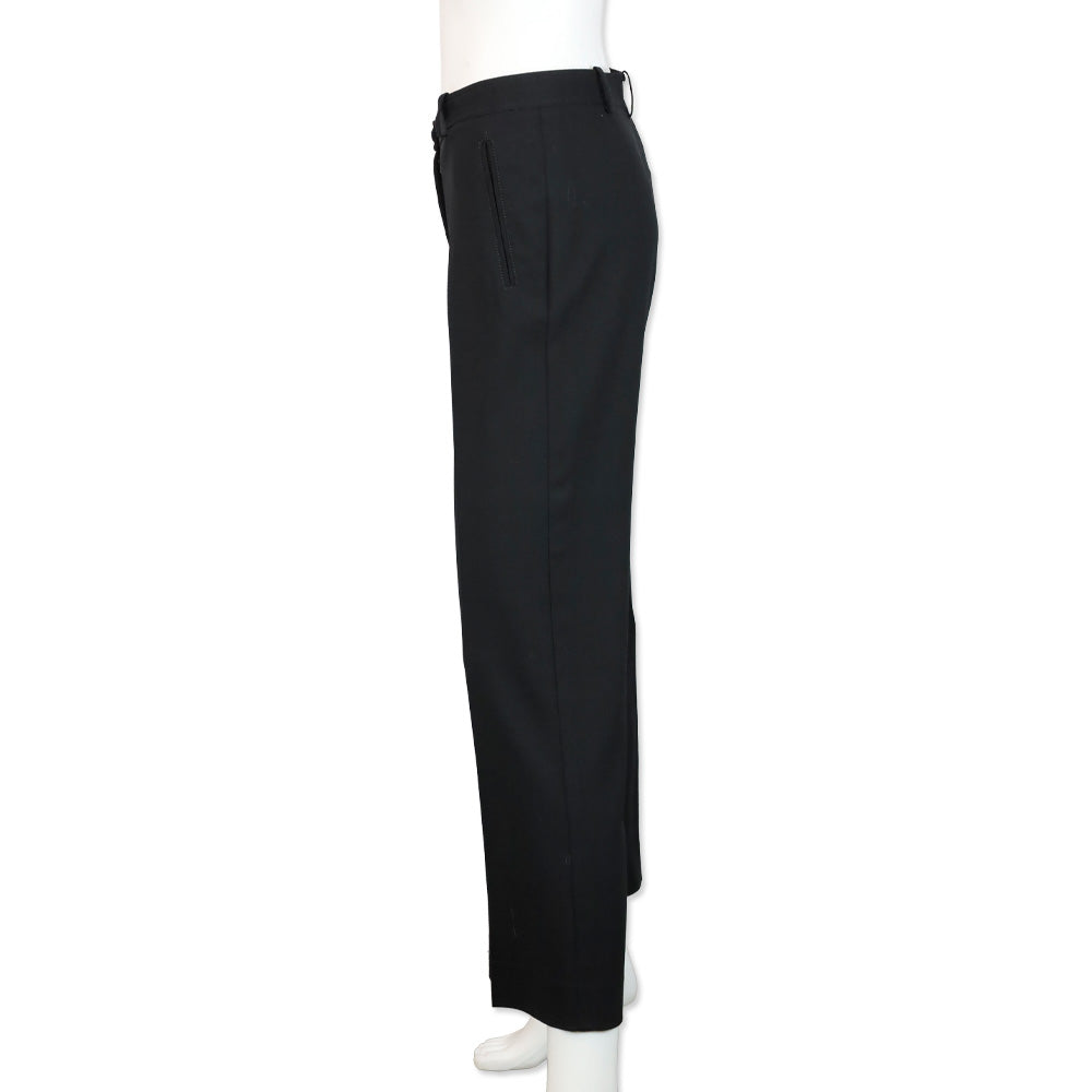Versace Black Wool Straight Leg Pants
