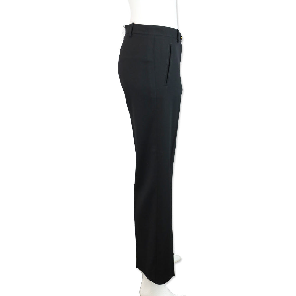 Versace Black Wool Straight Leg Pants