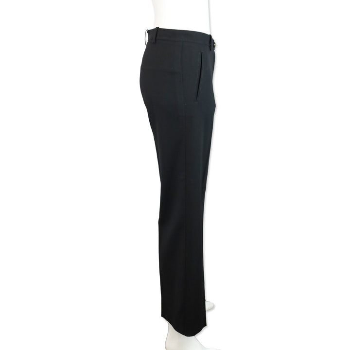 Versace Black Wool Straight Leg Pants