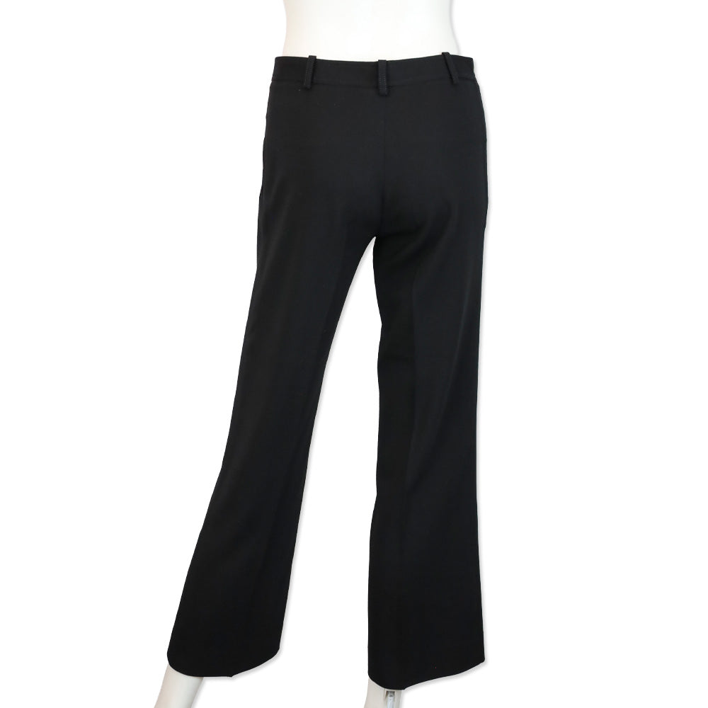 Versace Black Wool Straight Leg Pants