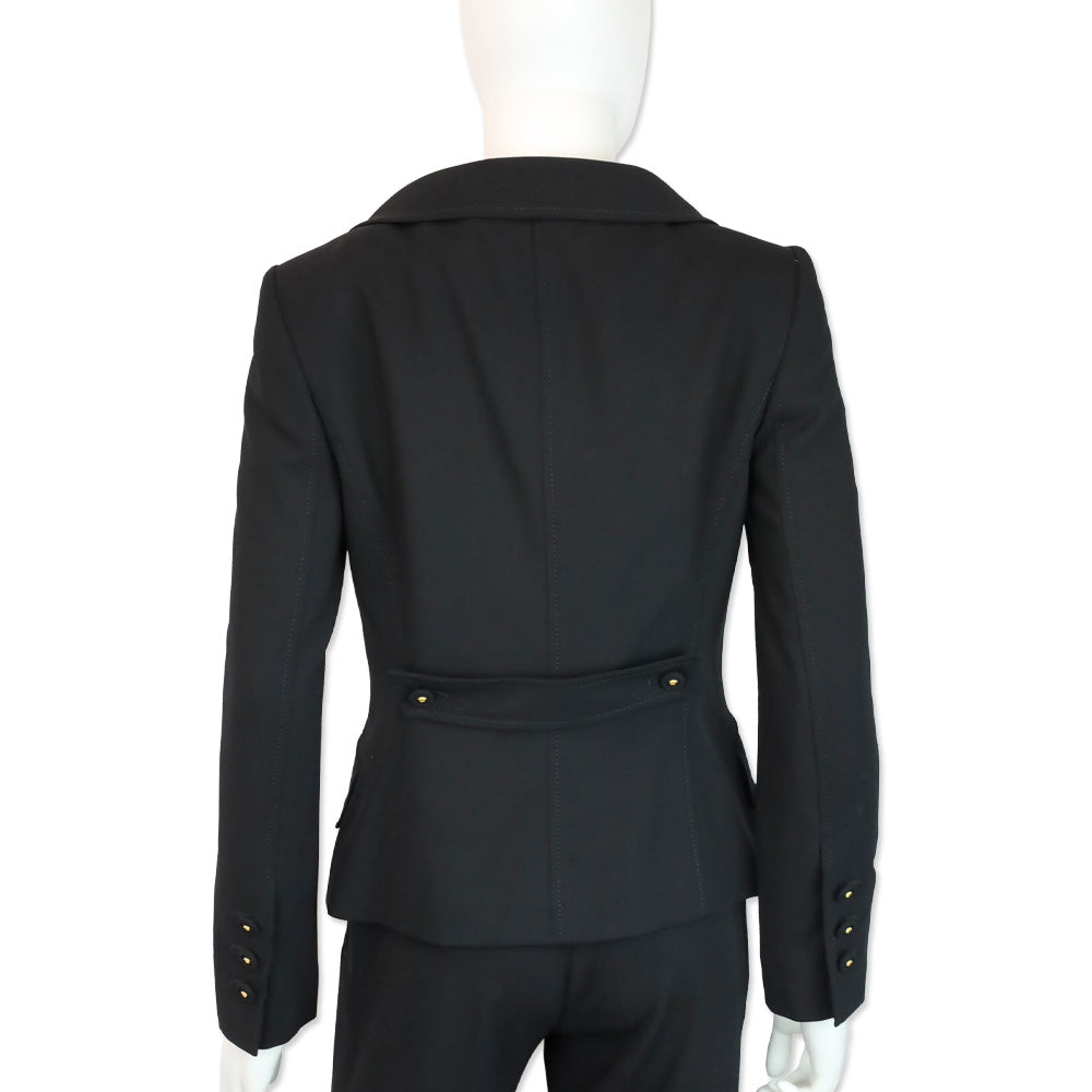 Versace Black Wool Three-Button Blazer