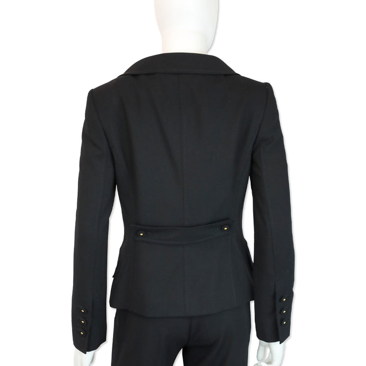 Versace Black Wool Three-Button Blazer
