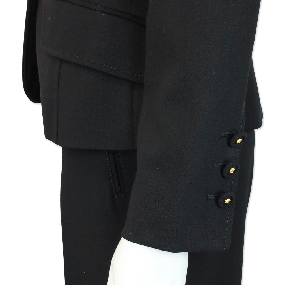 Versace Black Wool Three-Button Blazer