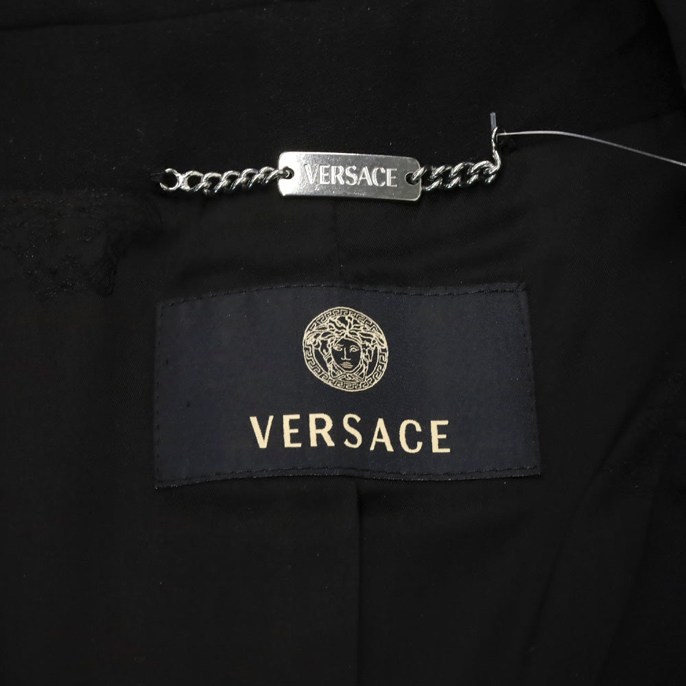 Versace Black Wool Three-Button Blazer