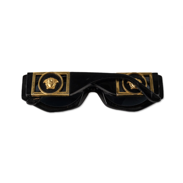 Versace Black and Gold Hexagonal Sunglasses