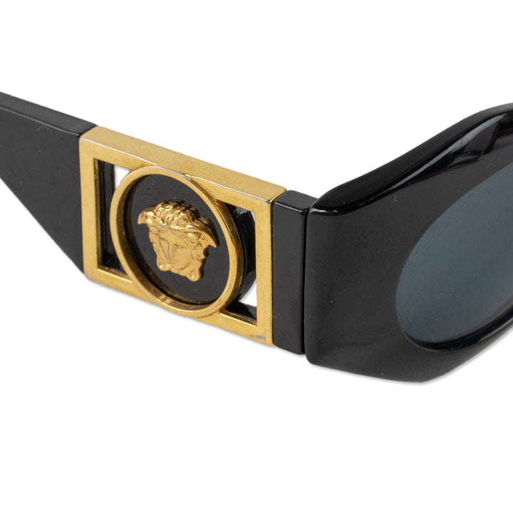 Versace Black and Gold Hexagonal Sunglasses