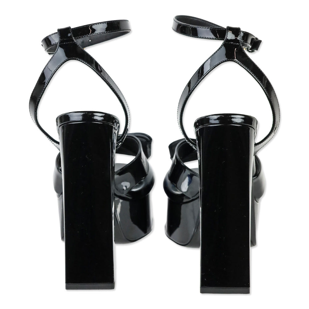 Versace Gianni Ribbon Patent Leather 140mm Sandals